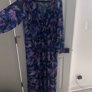 Nasty Gal Blue and Pink Maxi Dress